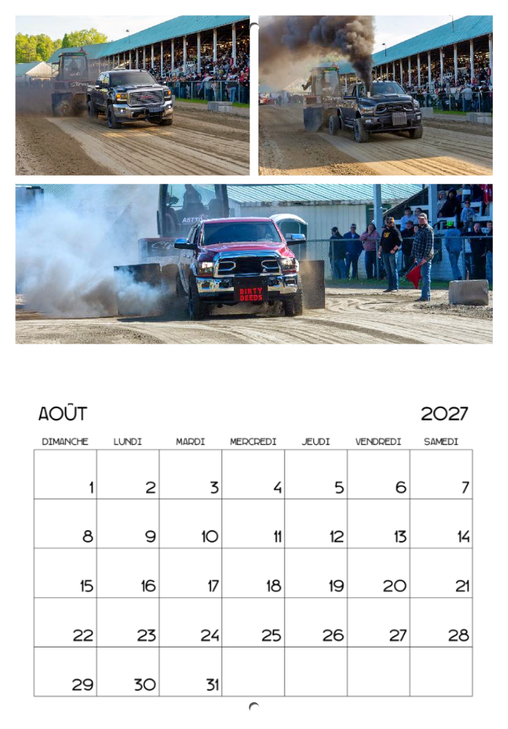 Calendrier: Tires de Pick-up Ayer's Cliff 2026