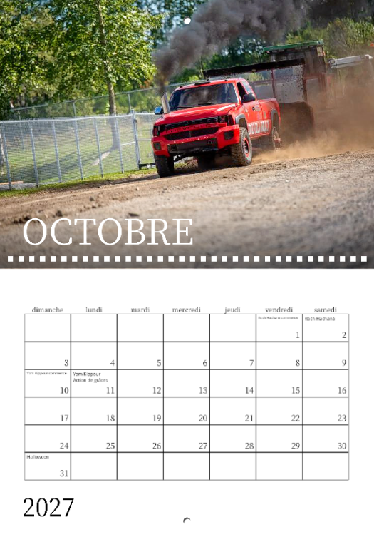 Calendrier: Tires de 4x4 sur terre battue Saint-Jean-de-Dieu 2026 (Pré-vente)