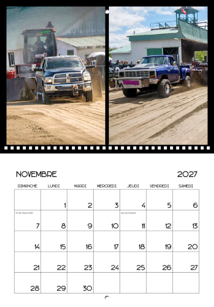 Calendrier: Tires de Pick-up Ayer's Cliff 2026