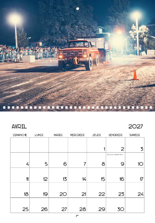 Calendrier: Tires de Pick-up Groupe Belzile Dickner Expo 2026 (Pré-vente)