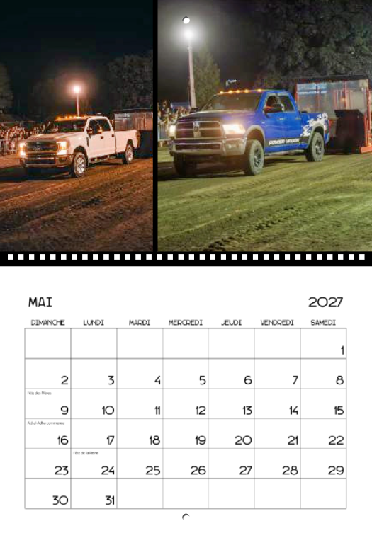 Calendrier: Tires de Pick-up Groupe Belzile Dickner Expo 2026 (Pré-vente)