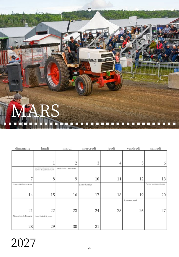 Calendrier: Tires Saint-Pascal Édition 2026
