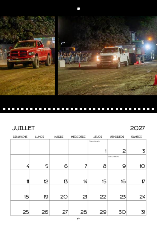 Calendrier: Tires de Pick-up Groupe Belzile Dickner Expo 2026 (Pré-vente)