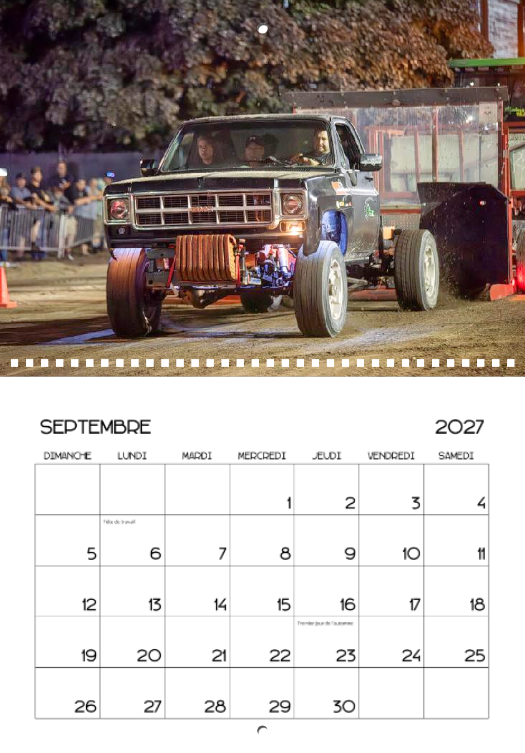 Calendrier: Tires de Pick-up Groupe Belzile Dickner Expo 2026 (Pré-vente)