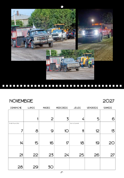 Calendrier: Tires de Pick-up Groupe Belzile Dickner Expo 2026 (Pré-vente)