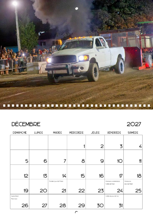 Calendrier: Tires de Pick-up Groupe Belzile Dickner Expo 2026 (Pré-vente)