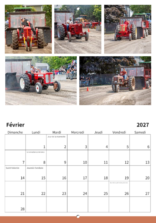 Calendrier: Tires de Tracteurs Équipements Sanitaires G.G Expo Rimouski 2026 (Pré-vente)