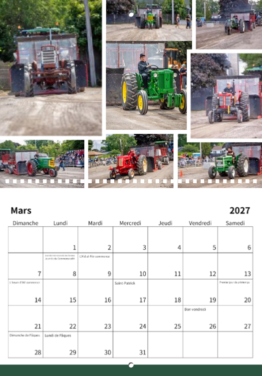 Calendrier: Tires de Tracteurs Équipements Sanitaires G.G Expo Rimouski 2026 (Pré-vente)