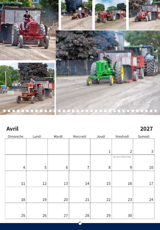 Calendrier: Tires de Tracteurs Équipements Sanitaires G.G Expo Rimouski 2026 (Pré-vente)