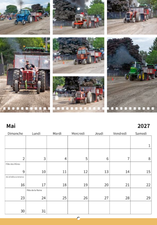 Calendrier: Tires de Tracteurs Équipements Sanitaires G.G Expo Rimouski 2026 (Pré-vente)