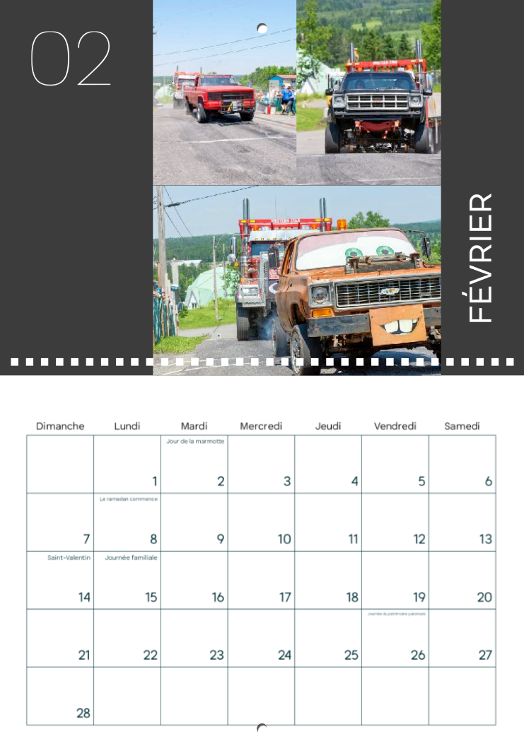 Calendrier: Tires 4x4 Provincial Garage Steve Gamache 2026