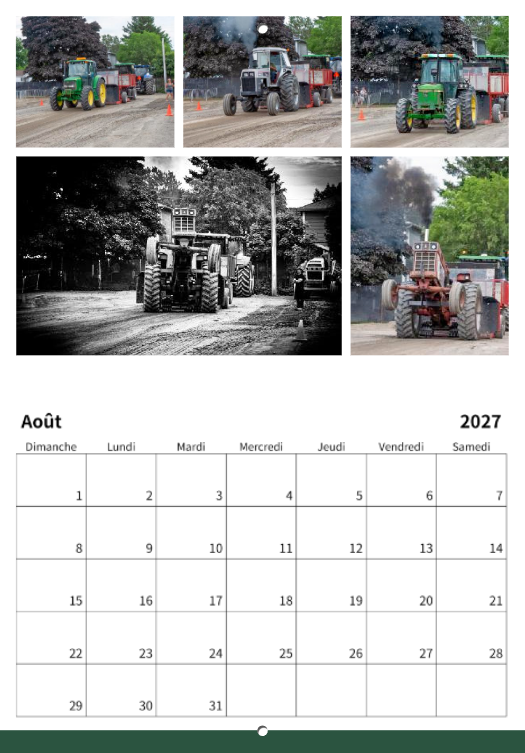 Calendrier: Tires de Tracteurs Équipements Sanitaires G.G Expo Rimouski 2026 (Pré-vente)