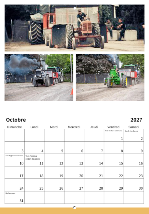 Calendrier: Tires de Tracteurs Équipements Sanitaires G.G Expo Rimouski 2026 (Pré-vente)