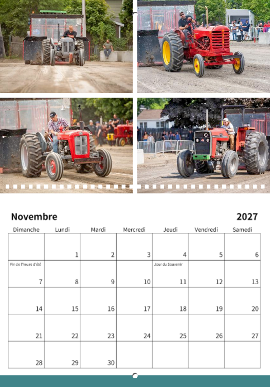 Calendrier: Tires de Tracteurs Équipements Sanitaires G.G Expo Rimouski 2026 (Pré-vente)