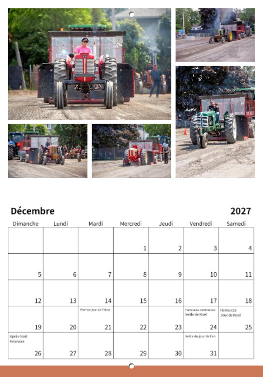 Calendrier: Tires de Tracteurs Équipements Sanitaires G.G Expo Rimouski 2026 (Pré-vente)