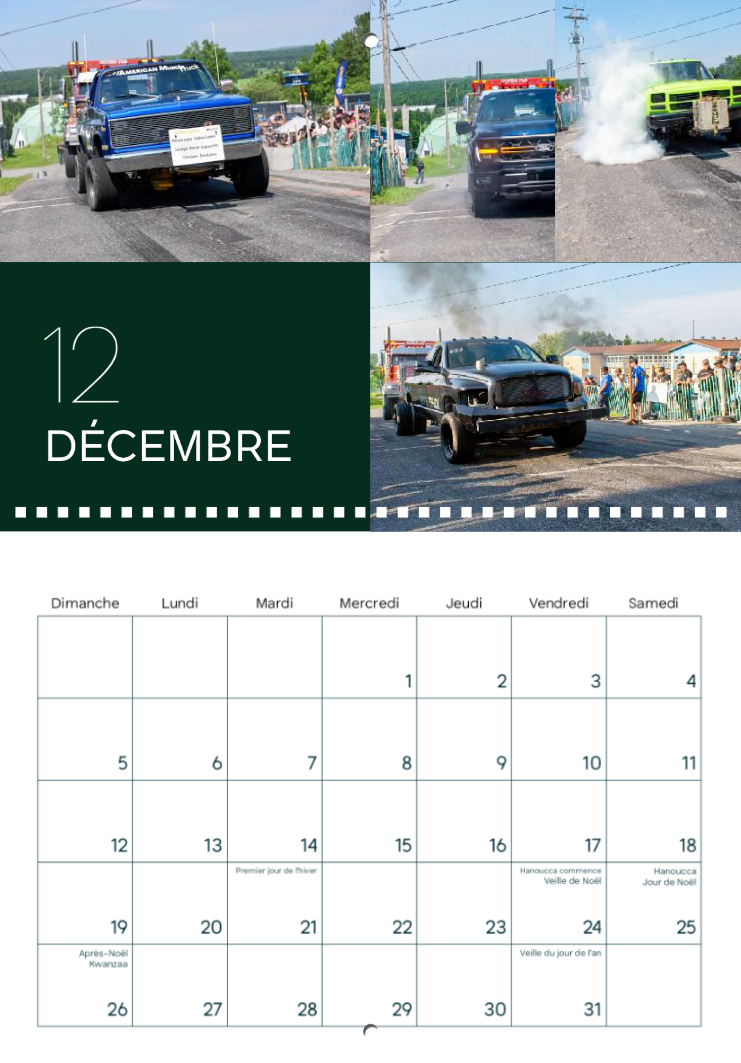 Calendrier: Tires 4x4 Provincial Garage Steve Gamache 2026