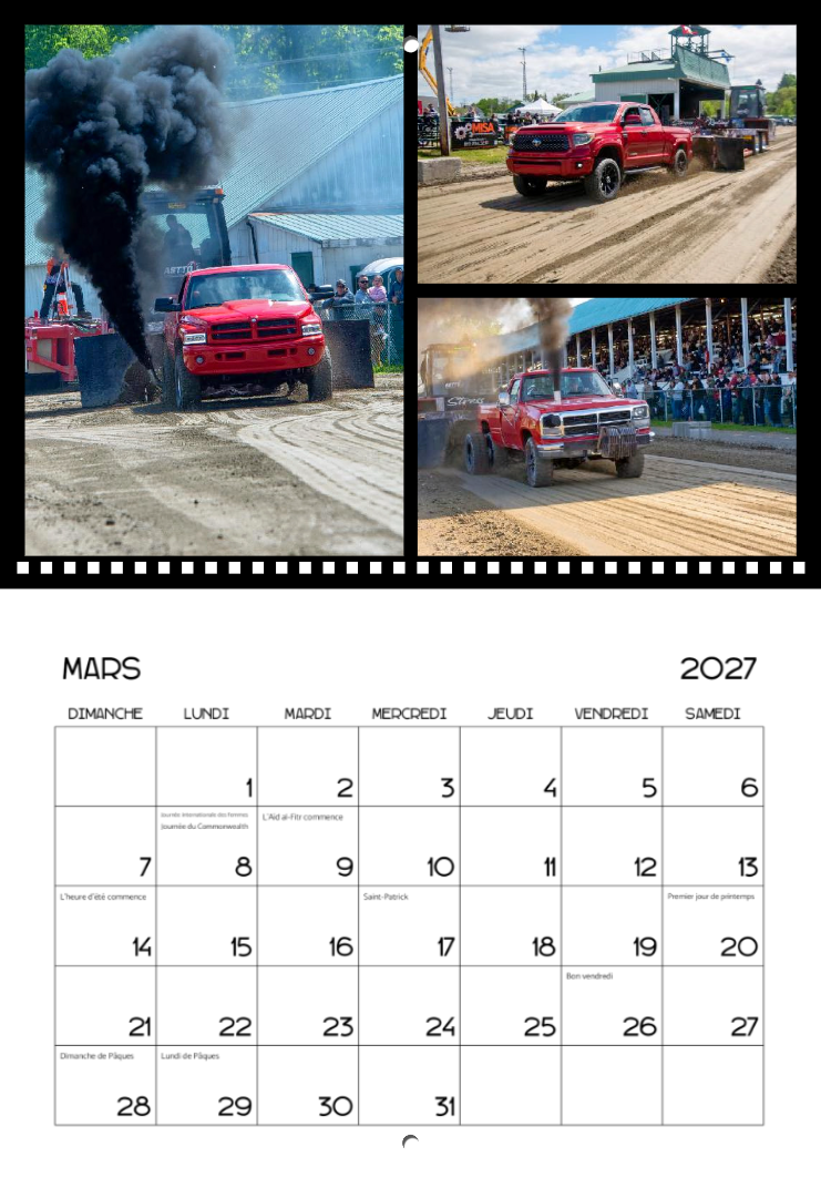Calendrier: Tires de Pick-up Ayer's Cliff 2026