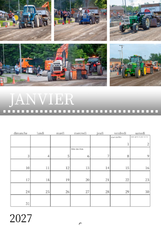 Calendrier: Tir de Tracteur de l'Ile-d'Orléans 2026 (Pré-vente)