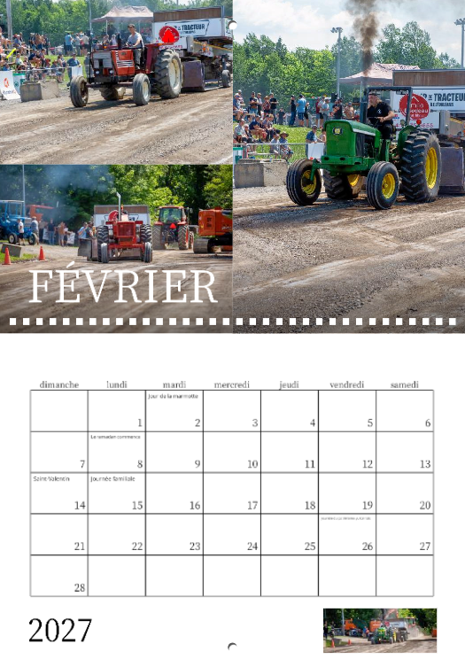Calendrier: Tir de Tracteur de l'Ile-d'Orléans 2026 (Pré-vente)