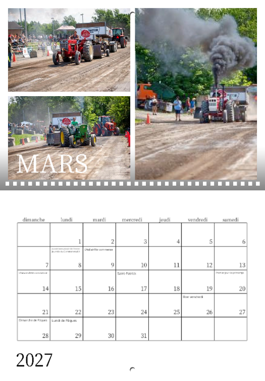 Calendrier: Tir de Tracteur de l'Ile-d'Orléans 2026 (Pré-vente)