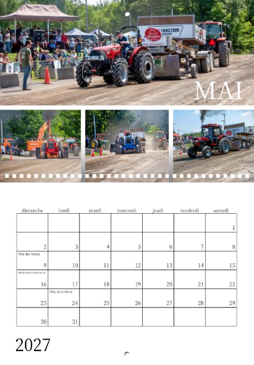 Calendrier: Tir de Tracteur de l'Ile-d'Orléans 2026 (Pré-vente)