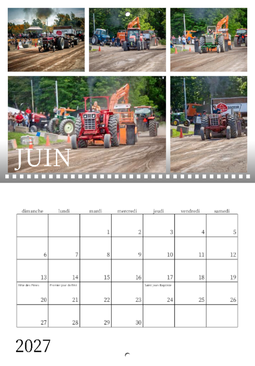 Calendrier: Tir de Tracteur de l'Ile-d'Orléans 2026 (Pré-vente)