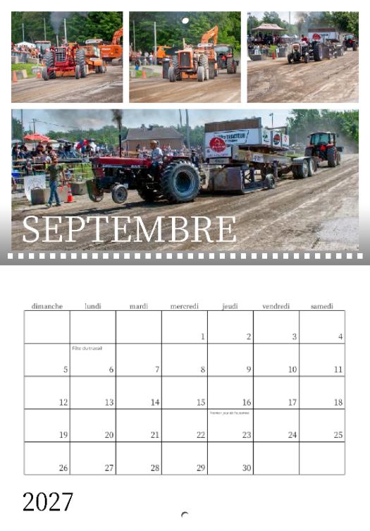 Calendrier: Tir de Tracteur de l'Ile-d'Orléans 2026 (Pré-vente)