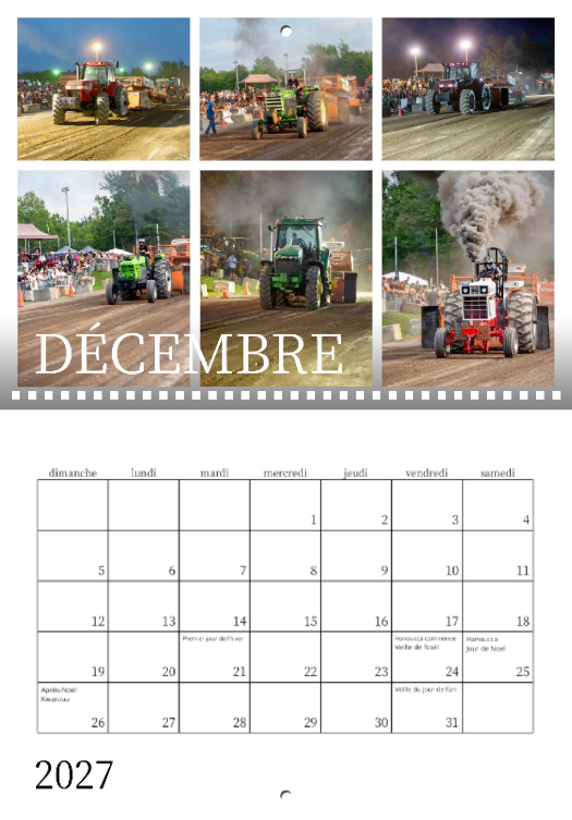 Calendrier: Tir de Tracteur de l'Ile-d'Orléans 2026 (Pré-vente)