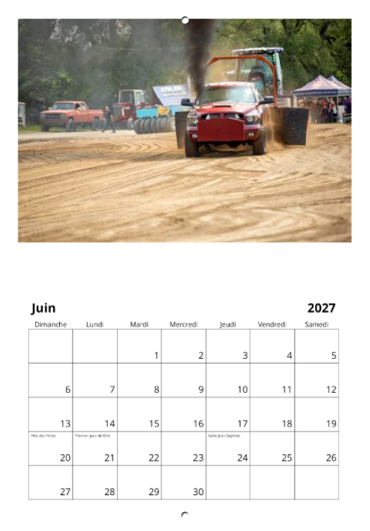 Calendrier: Tires de Tracteurs de Bedford 2026 (Pré-vente)