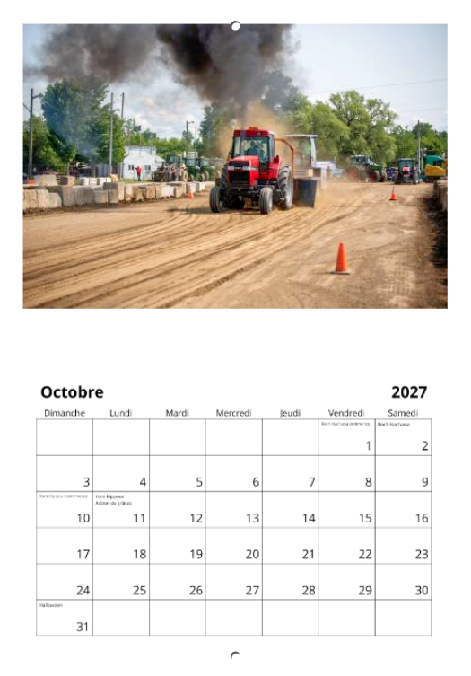 Calendrier: Tires de Tracteurs de Bedford 2026 (Pré-vente)
