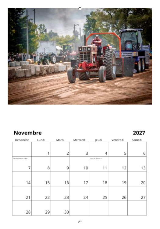 Calendrier: Tires de Tracteurs de Bedford 2026 (Pré-vente)