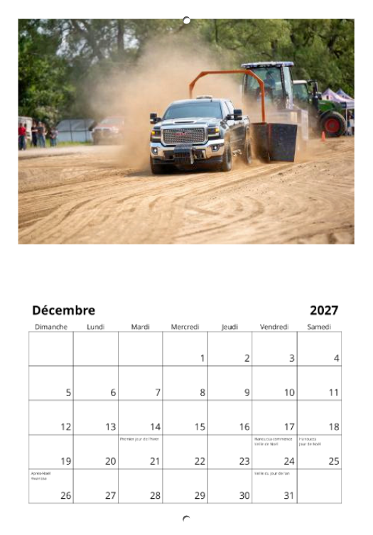 Calendrier: Tires de Tracteurs de Bedford 2026 (Pré-vente)